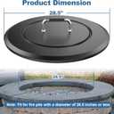 28.5 Inch Universal Round Fire Pit Lid Cover, Heat Resistant Powder Coated Steel Firepit Cover with Handles, Weatherproof All Season Patio Accessory, Nice Gifts for Father Dad