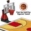 Building Blocks Toy - Basketball Court Baseplates and Sets of 2 Basketball Hoop Basketball Goal Building Bricks for Basketball Game - Compatible with Major Brands (Basketball Playset/Red)