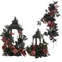 Ling's moment 6Pack 2ft Brown Artificial Flowers Garland Rust & Sepia Lantern Flower Centerpieces Wedding Arch Floral Aisle Decor Chair Flowers for Signs DIY Table Wall Window Cake Decoration