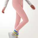 Girls Fleece Lined Leggings Thermal Full Length Pants Winter Warm Stretchy Athletic Leggings for Kids  Pink, 160