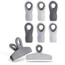 COOK WITH COLOR Bag Clips - Heavy Duty Chip Clip and Refrigerator Magnet Clips for Food Storage with Air Tight Seal Grip, Grey Ombre, Pack of 7