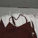 Verdusa Women's Y2K Bow Tie Criss Cross Backless Mini Dress Colorblock Lace Cami Dress (Medium, Coffee Brown)