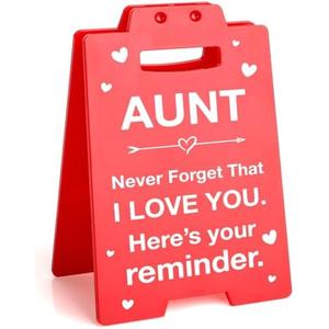 Lodeskee Aunt Birthday Gifts from Niece Nephew, Valentines Day Gifts for Aunt, Mothers Day Wedding Anniversary Presents for Aunt, I Love You Aunt Novel Decorative Signs & Plaques for Aunt, Red