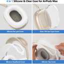 2 x for AirPods Max 2/1 Case Cover, Ear Pad Case Cover/Ear Cups Cover/Headband Cover for Apple AirPods Max 2 & 1 Headphones (2026/2024/2020), Clear TPU Transparent and Silicone Accessories case, White