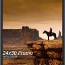 A PLUS MAX 24x30 Picture Frame, Black Engineered Wood Frame for 24 x 30 Inch Picture Poster Photo, Light Weight 24 by 30 Frame with Wood-grain for Wall - 1 Pack/Black/24 x30