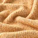 CozeCube Super Soft Fullfy Microfiber Reversible Knitted Blankets, Warm Cozy Fuzzy Plush Throw, Orange and White Melange Throw Blanket for Couch Bed Sofa, 50" x 60"