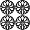 AutoBeeDen 4-Pack Universal Hubcaps Replacement R15 15 inch, Steel Wheel Rim Cover for Most Cars Trucks Sedans SUV, 15" 15 in Wheel Covers Hub Caps (Gray+Black Color)