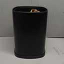 Lidless Stainless Steel Trash Can Square Household Garbage Bin Metal Wastebasket for Kitchen and Office Sturdy and Easy to Clean Design 13 Gallon Capacity (Black)