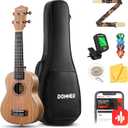 Donner Concert Ukulele Beginner Kit 23 inch Ukelele Mahogany Wood with Free Online Lesson Gig Bag Strap Nylon String Tuner Picks Ukalalee Yukalalee Bundle Pack DUC-200 (Brown)