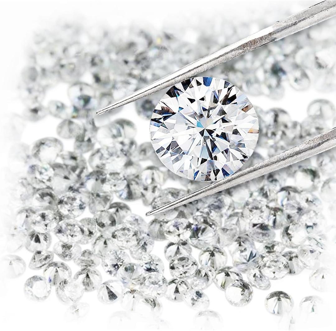 500pcs 1.9mm Loose Round White Cubic Zirconia, DIY Jewelry Crafts Compatible, CZ stone for Earring Necklace Hand bracelet Customization (Round 1.9mm 500pcs)