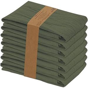 RUVANTI Flour Sack Towels 12 Pack 28x28 Inch, 100% Cotton Tea Towel, Reusable, Machine Washable, Absorbent BarTowels - Dish Cloth Perfect for Drying Dishes & Cleaning - Martini Olive