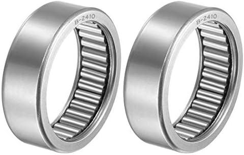 uxcell B2410 Needle Roller Bearings 1-1/2" Bore 1-7/8" OD 5/8" Width Chrome Steel Open End Full Complement Drawn Cup Bearing 2pcs