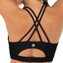 Sports Bras for Women,Padded Sports Bra Tank Top Sexy Crisscross Back High Impact Longline Workout Yoga Bra (Medium, Black)