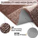 Kitinjoy Indoor Outdoor Door Mat, 32x20 Non-Slip Absorbent Dirt Trapper, Low-Profile Washable Inside Entrance Front Floor Mat, Sturdy Soft Entry Doormats for Entryway, Brown