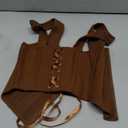 SOLY HUX Women's Y2K Vintage Strapless Overbust Corset Top Corset Boned Lace-Up Back Bodyshaper Crop Bandeau Top (Plain Brown), Size XS 