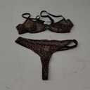 Lilosy Sexy Mesh Sheer Push Up Lingerie Set (Medium, Underwire Leopard)