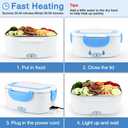 Electric Lunch Box Food Warmer 2 in 1, Portable Food Heater for Car and Home - Leak proof, Lunch Heating Microwave for Truckers with Removable Stainless Steel Container 1.5 L, 110V/12V
