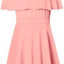 Mirawise Girl's Tie Shoulder Sleeveless Ruffle Summer Casual Cotton Sundress A-line Swing Dress for 14-15 Years Kids