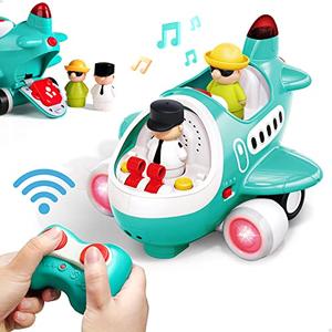 iPlay, iLearn Baby Airplane Toys, Cool Remote Control Plane Toy for Toddlers 2-3, Infant Musical RC Helicopter W/Light Sound, Birthday Gifts for 18 24 Month 2 3 4 Year Old Boy Girl Kids Children