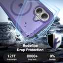 jaroco Magnetic for iPhone 17 Case, [Compatible with MagSafe][Military Grade Drop Protection][Heavy Duty Protection][Non-Slip][Shockproof] 2-Layer Durable Bumper Phone Case 6.3''-Dark Purple