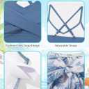 Girls One Piece Swimsuit with Cover Up Spaghetti Strap Cutout Ruched Bathing Suit Criss Cross Straps Swimwear (Blue, 13-4Y)