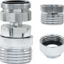 Faucet Adapter with Aerator, Brass Faucet to 3/4 Inch Garden Hose Adapter, Swivel Chrome Finish Sink Hose Attachment for Kitchen, Bathroom, Garden