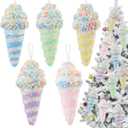Sosation 10 Pcs Candy Christmas Tree Ornaments 2025 Pastel Christmas Tree Decoration 5.9 Inch Ice Cream Ornaments Pastel Color Dessert Pendant Decoration Hanging Crafts for Home Xmas Party Decor