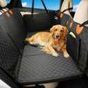 Back Seat Extender for Dogs, Waterproof Dog Car Seat Cover for Back Seat with Hard Bottom, Upgraded Material, Anti Scratch, Easy to Use and Clean, Holds 420lbs