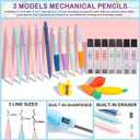 Unicorn Birthday Gifts for Girls Aesthetic School Supplies with Cute Pencil Case, Pastel Highlighters Gel Pens Mechanical Pencils Set Girls Stationery Set, Pencil Pouch with Supplies (Macaron)