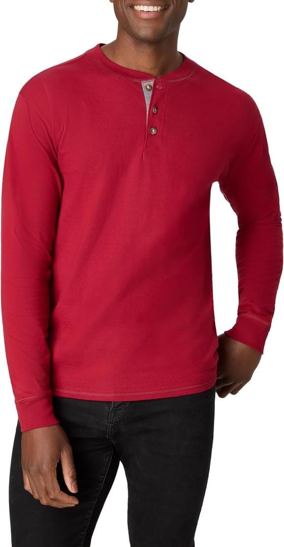 Hanes Mens T-Shirts, Men's Beefyt Henley Shirts, Men's Cotton Long Sleeve Shirts (X-Large)