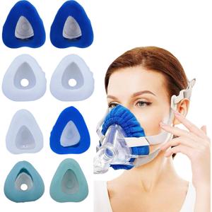 8 Pack CPAP Mask Liners One Size Fit All Full Face Masks Improve The Comfort of Wearing The Mask (4 PCS Comfort Silky Cool+ 4 PCS Comfort Soft Thin Blanket Style) (6 Colors)