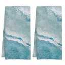 NITAHHHY Boho Sea Beach with Waves Hand Towels, Set of 2 Absorbent Bath Towel Kitchen Dish Towel Home Gym Hotel Bathroom Decor, 16x24 Inches
