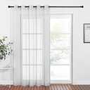 NICETOWN Bedroom Sheer Curtains Light Gray with Casual Style, Grommet Top Lightweight Voile Textured Window Curtains Light and Airy Drapes for Porch/Living Room, 70" W x 84" L, 1 Panel
