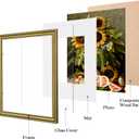 Eletecpro 11x14 Picture Frames Set of 2, Vintage Frame with Glass Cover, Ornate Gold Photo Frames Display 8x10 Photo with Mat or 11x14 without Mat for Tabletop or Wall Mount, Gold