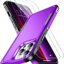 SPIDERCASE Designed for iPhone 13 Pro Case, [10 FT Military Grade Drop Protection] [with 2 pcs Tempered Glass Screen Protector] Cover for iPhone 13 Pro 6.1 inch (Dark Purple)