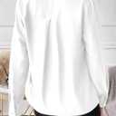Astylish Womens Bow Tie Neck Tops 2026 Long Sleeve Trendy Business Work Blouses Elegant Dressy Casual Shirts (White, M)