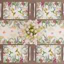 XCHI Wildflowers Cat Daisy Spring Placemats Set of 6 Summer Table Mats for Party Home Kitchen Dining Table Decorations 12x18 Inch