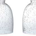 2 Pack Clear Seeded Glass Replacement Shades Covers for Ceiling Fan Light Fixtures Pendant Lighting Chandelier Vanity Light Kitchen Island Light, 2-1/8" Fitter, 5.47" High, 4.76" Diameter