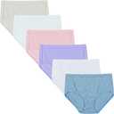 Hanes Women's Underwear Briefs Pack, 6-Pack, Pure Comfort Organic Cotton Brief Panties for Women, Full Coverage OEKO-TEX STANDARD 100 L