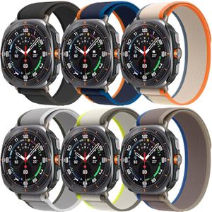 6 Pack Watch Band Compatible for Samsung Galaxy Watch Ultra 47mm Band2024, Adjustable Elastic Breathable Replacement Strap for Samsung Galaxy Watch 7 Ultra Women Men (BlackGray/Blue Orange trim/BeigeOrange/GrayGreen/YellowBeige/GrayBlue)