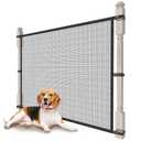 Dog Pet Mesh Gate Stairs - Baby Safety Barrier Gates for Stairway - No Drilling Puppy Gates for Indoor - Banister to Banister Baby Gates for Stairs, 44"×46"×32"