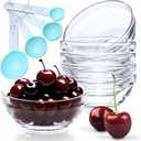 14pc Set of Small Glass Bowls, Microwave Safe, 4-ounce, Durable Prep Bowls Stackable - Glass Ramekins (Set Includes: 4 Measurement Spoons)