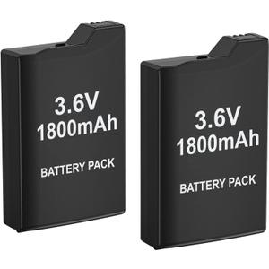 2PCS Battery for PSP, 3.6v 1800mAh Rechargeable Replacement Batteries Replacement for Sony PSP 1000 1001, PSP-110 (1002, 1003, 1004, 1005, 1006, 1007, 1008, 1010), PSP Fat Console