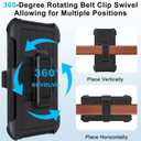 SOGCASE Belt Clip Holster Compatible with iPhone 14 Plus Defender Case with 360° Rotating Stand - Heavy Duty Protection Anti-Drop Shockproof, Black