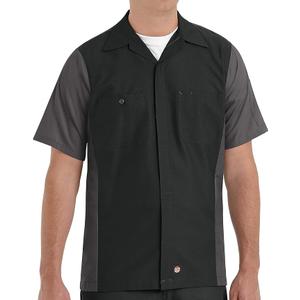 Red Kap Men's Standard Ripstop Crew Shirt, Short Sleeve, Charcoal/Grey,Large