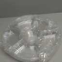 R-kay 4 Pack, 6 Sectional Clear Plastic Serving Trays For Party - Heavy Duty Party Trays For Serving Food - 12 Inch Trays And Platters - Veggie Tray Platter/Divided Serving Tray