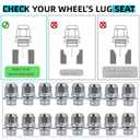 M12x1.25 Lug Nuts, Wheel Accessories Parts Set of 20pcs Chrome 12x1.25 Lug Nuts Replacement for Infiniti EX35 EX37 FX35 FX37 Nissan Maximas Pathfinders Aftermarket Wheel Chrome Closed End