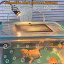 Reptile Heat Lamp with 2 Pcs 50W UVA UVB Light Bulb, 360 Rotatable Basking Spot Light Simulated Sunlight, Dimmable Heating Lamp for Turtle, Lizard, Snake, Beared Dragon, Amphibians