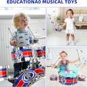 Kids Drum Set for Toddlers 13, Light-Up 5pcs Beginner Drum Set with Stool & Cymbal, Musical Drums Toy for Boys Girls Ages 25 Birthday Christmas New Year Valentines Day Gifts (Medium)