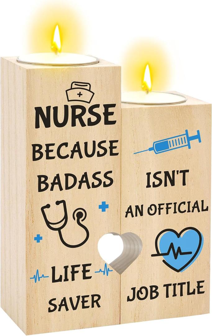 Nurse Gifts - Nurse Appreciation Gifts for Women Candle Holder Candlestick Emergency Room ICU Rn LPN Nurses Appreciation Gift Christmas Nursing Week Graduation Birthday Gift for Nurses Nursing Women